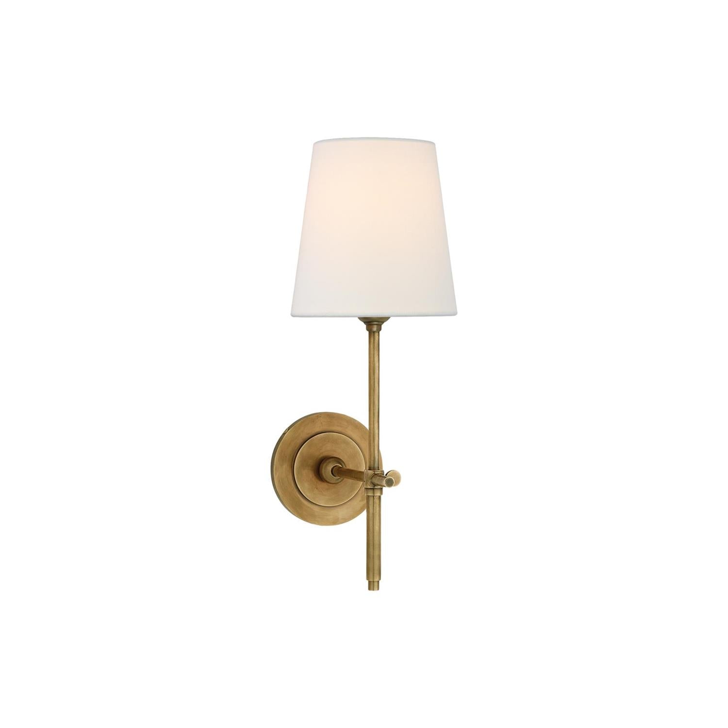 Elara Haus Wall Sconce - Brass Fabric Tapered Shade Wall Lighting 2