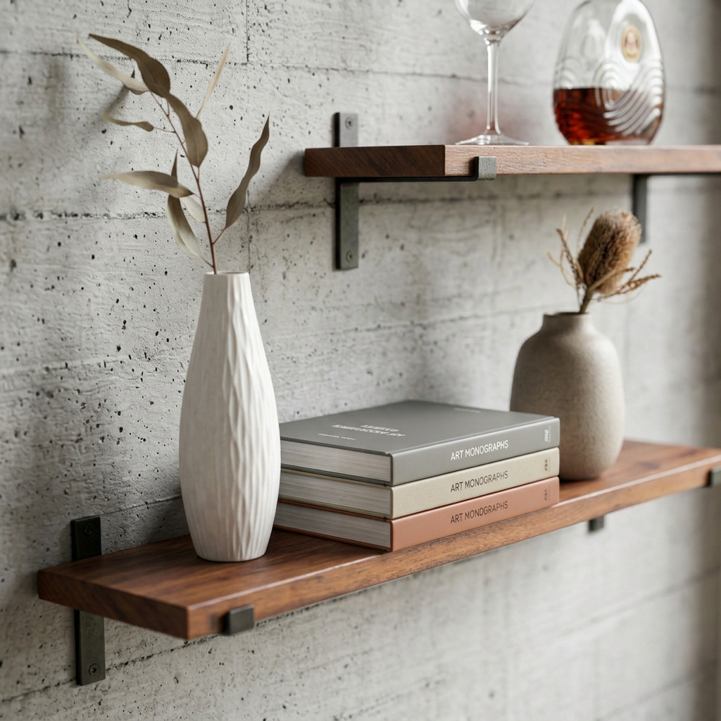 Elara Haus Wall Shelf with Metal Lip Brackets