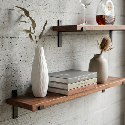 Elara Haus Wall Shelf with Metal Lip Brackets