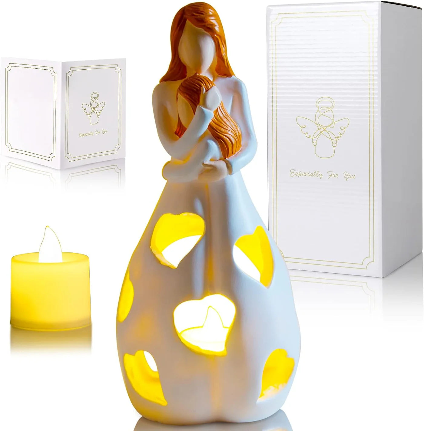 Decorative LED lamp "Mother with Child" - atmospheric lighting with hearts 4