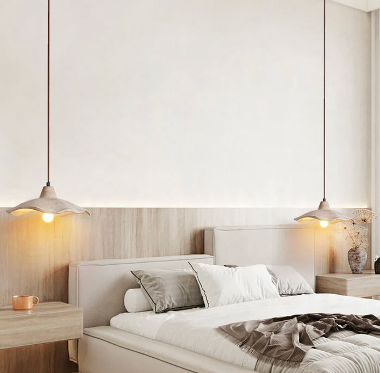 A designer pendant lamp with a concrete shade – an organic form and natural character 3