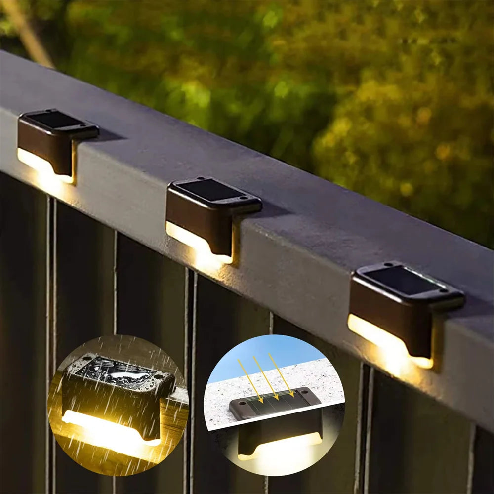 Solar LED lamp for balustrade - waterproof lighting with a twilight sensor 1