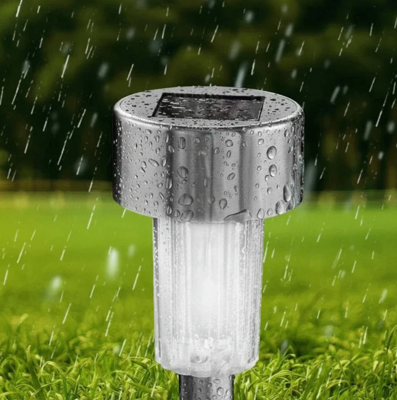 Solar LED garden lights - stainless steel path lighting 5