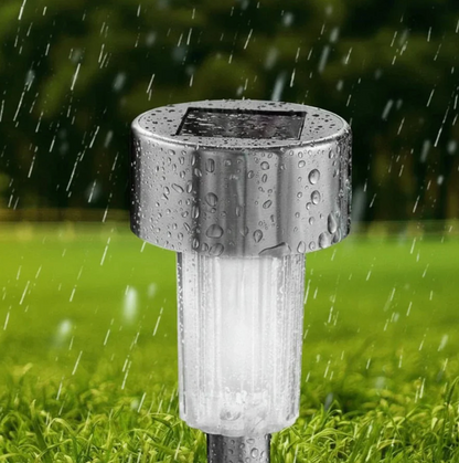 Solar LED garden lights - stainless steel path lighting 5