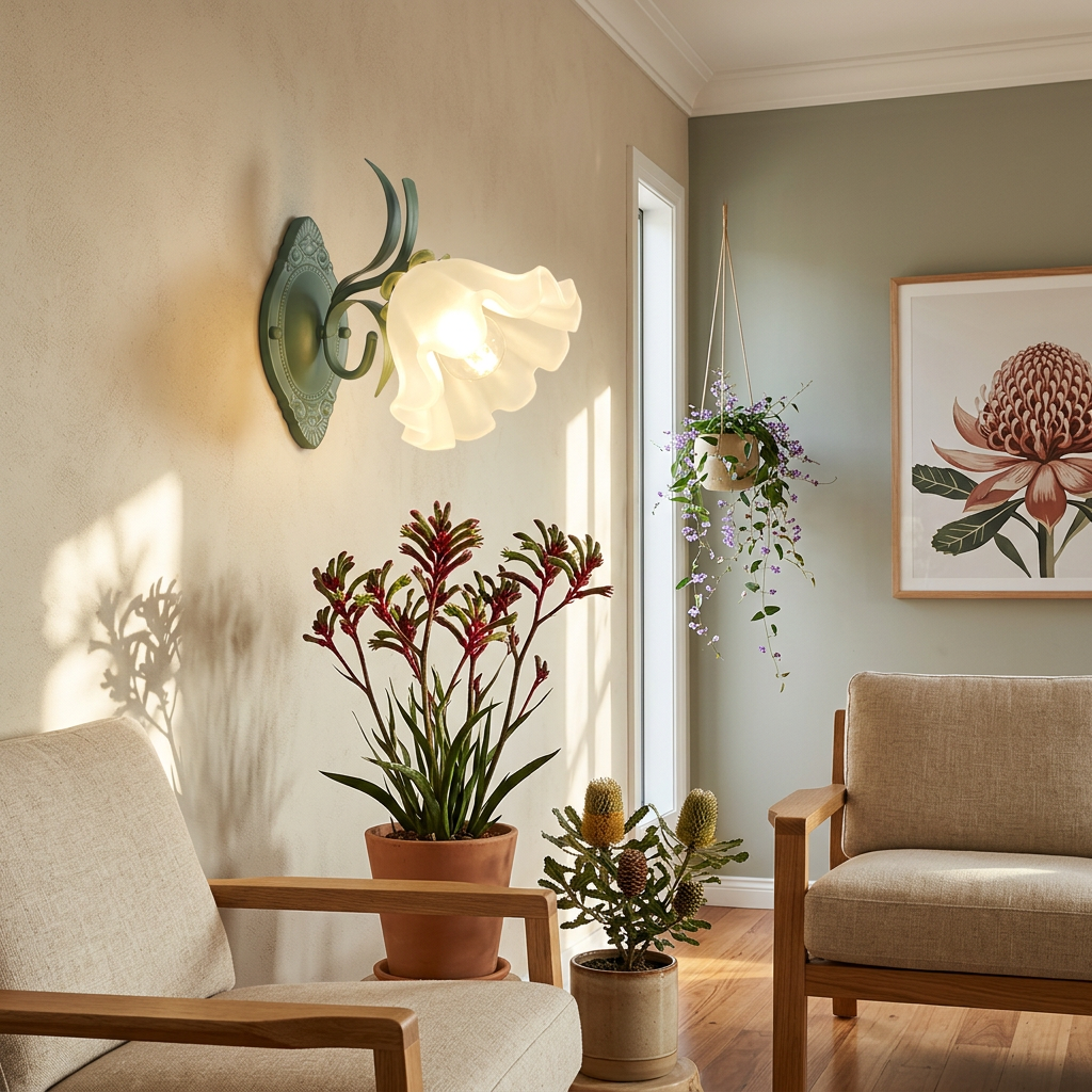 Elara Haus Whimsical Botanical Petal Wall Lamp