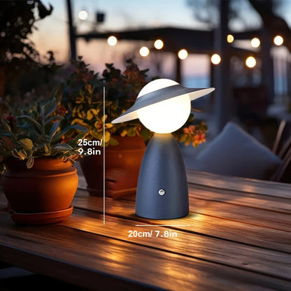 LED table lamp in the shape of a character with a hat – a designer night lamp for the living room or bedroom 4