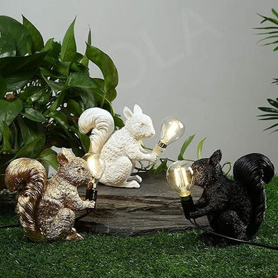 Decorative LED lamp in the shape of a squirrel – a designer figurine with a light bulb, for interiors and gardens 1
