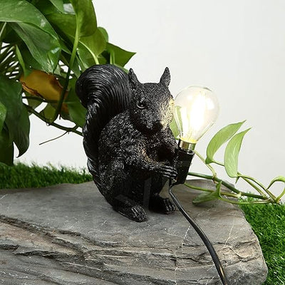 Decorative LED lamp in the shape of a squirrel – a designer figurine with a light bulb, for interiors and gardens 2