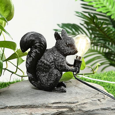Decorative LED lamp in the shape of a squirrel – a designer figurine with a light bulb, for interiors and gardens 3