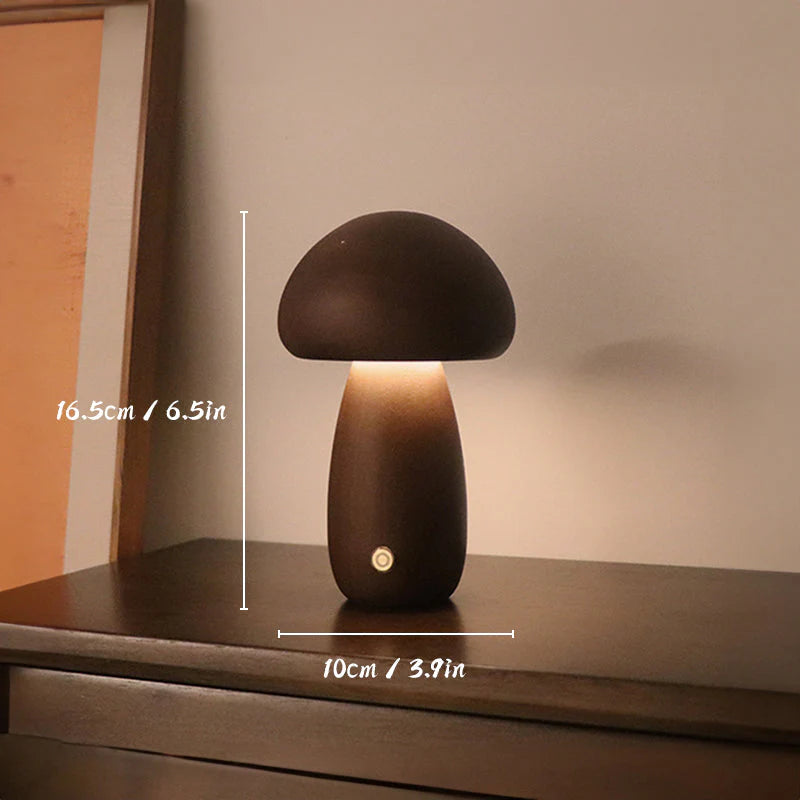 Wooden mushroom-shaped LED table lamp – a cozy night light 9