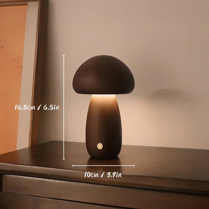 Wooden mushroom-shaped LED table lamp – a cozy night light 9