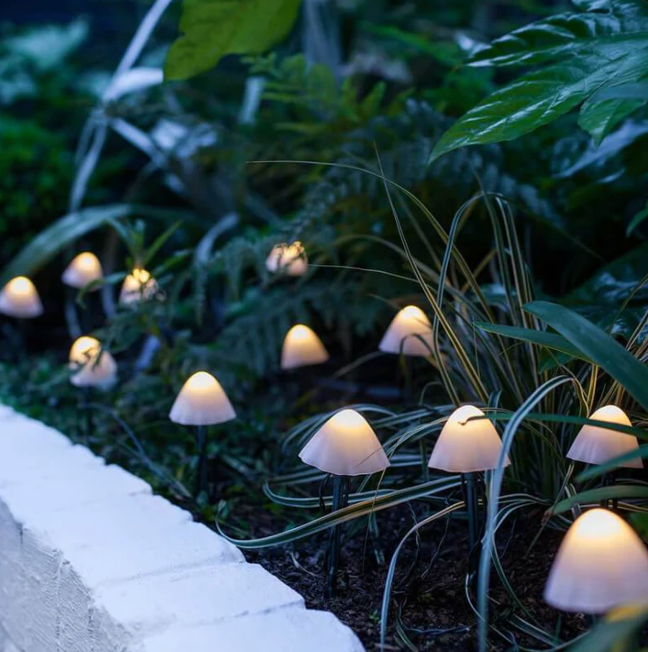 Solar LED garden lights Mushrooms – decorative outdoor RGB lighting 1