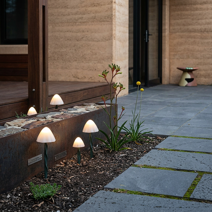 Elara Haus Whimsical Weatherproof Polymer Solar Mushroom Garden Lights