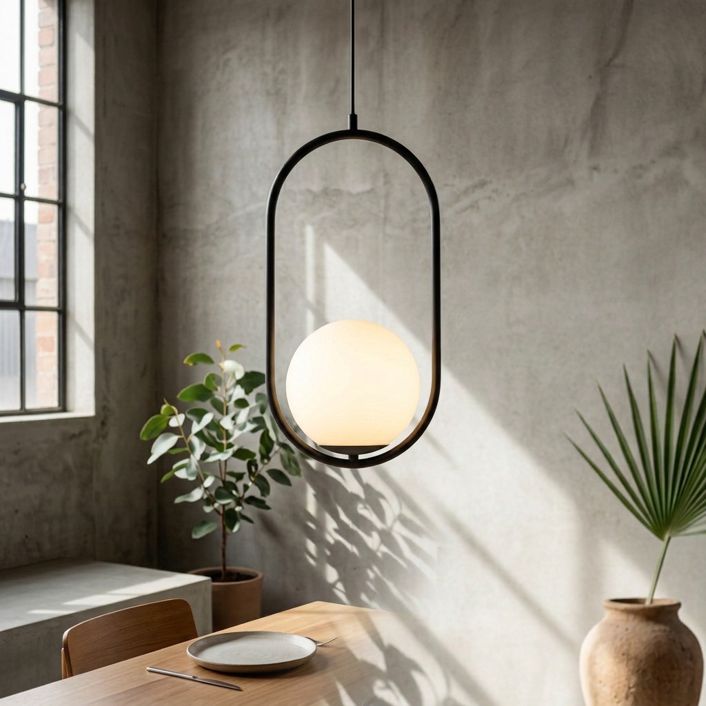 Elara Haus Wireframe Opal Glass Globe Ceiling Light
