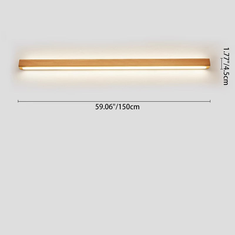 Japanese Simple Solid Wood Strip LED Wall Sconce Lamp 7