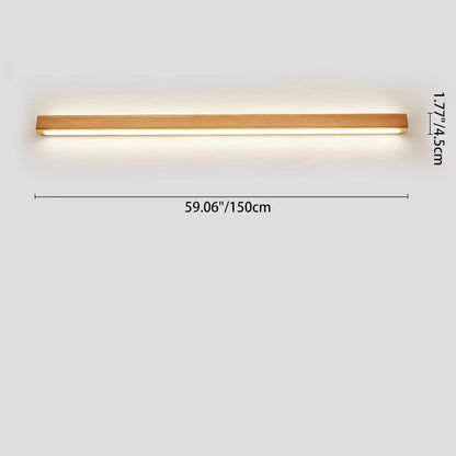 Japanese Simple Solid Wood Strip LED Wall Sconce Lamp 7
