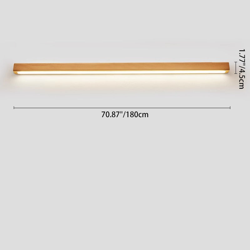 Japanese Simple Solid Wood Strip LED Wall Sconce Lamp 8