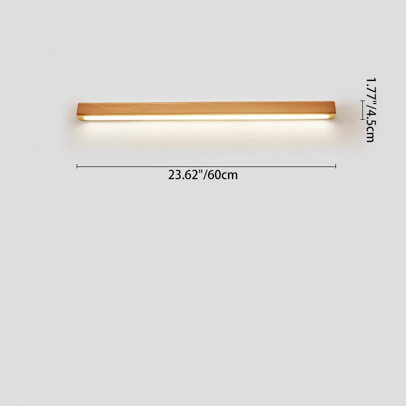 Japanese Simple Solid Wood Strip LED Wall Sconce Lamp 4