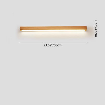 Japanese Simple Solid Wood Strip LED Wall Sconce Lamp 4