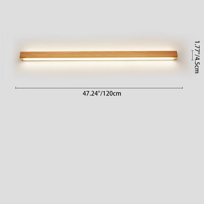 Japanese Simple Solid Wood Strip LED Wall Sconce Lamp 5