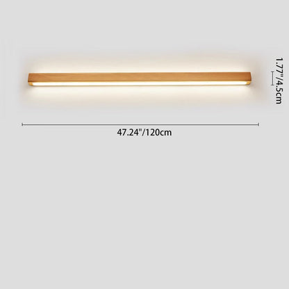 Japanese Simple Solid Wood Strip LED Wall Sconce Lamp 5