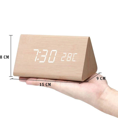 LED Smart Alarm Clock | Modern Voice-Controlled Wooden Design 6