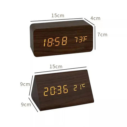 LED Smart Alarm Clock | Modern Voice-Controlled Wooden Design 7