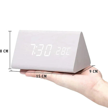 LED Smart Alarm Clock | Modern Voice-Controlled Wooden Design 5