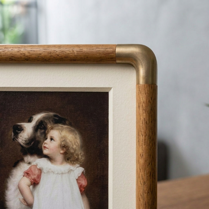 Elara Haus Wooden Tabletop Picture Frame with Corner Detail