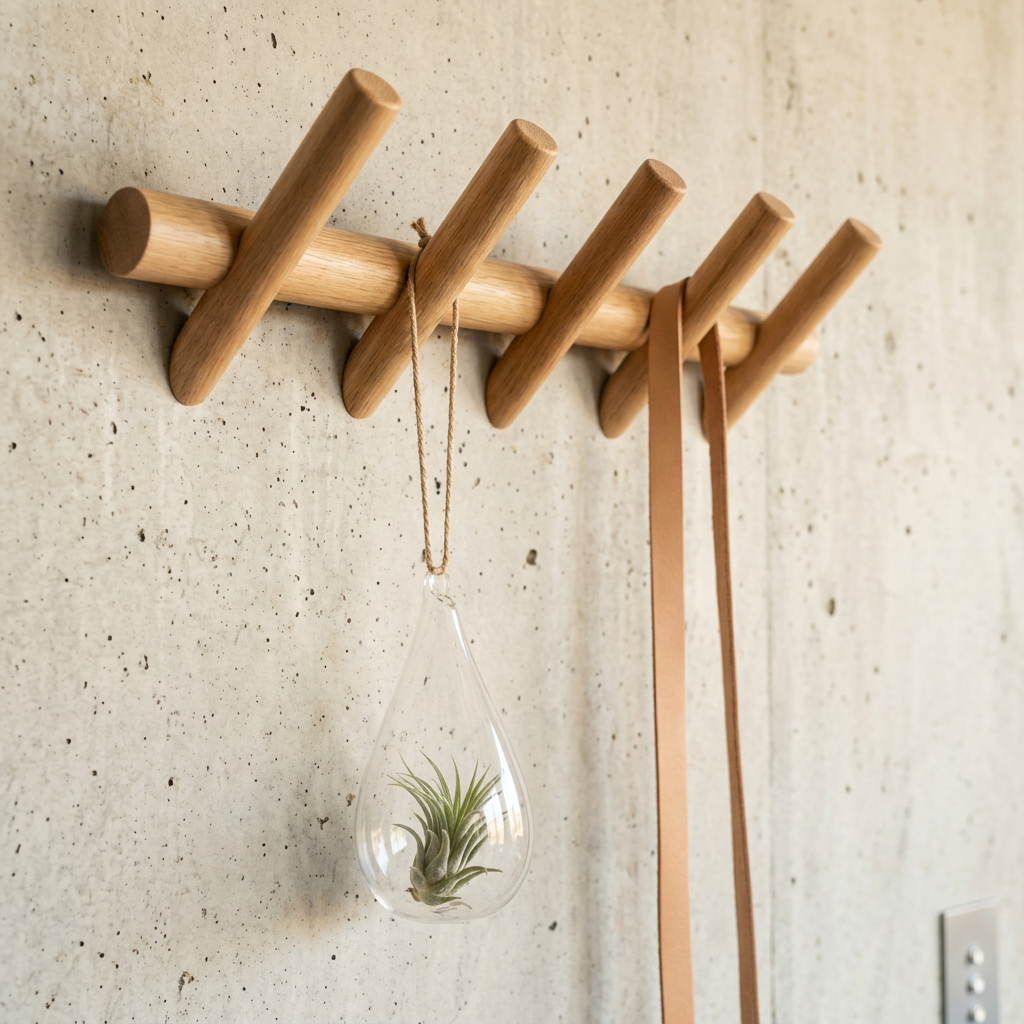 Elara Haus Wooden Wall Coat Rack with Angled Pegs