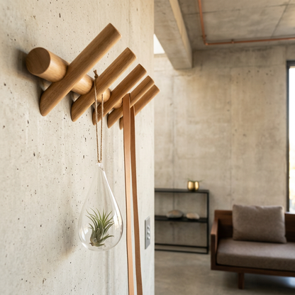 Elara Haus Wooden Wall Coat Rack with Angled Pegs