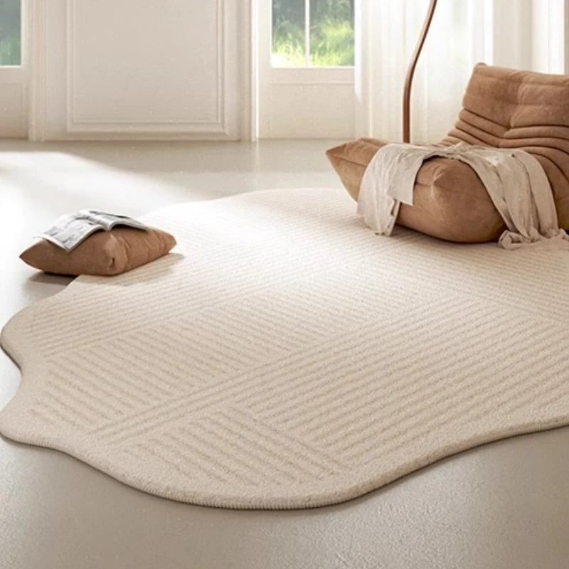 Lorae - Cream Striped Rug 2