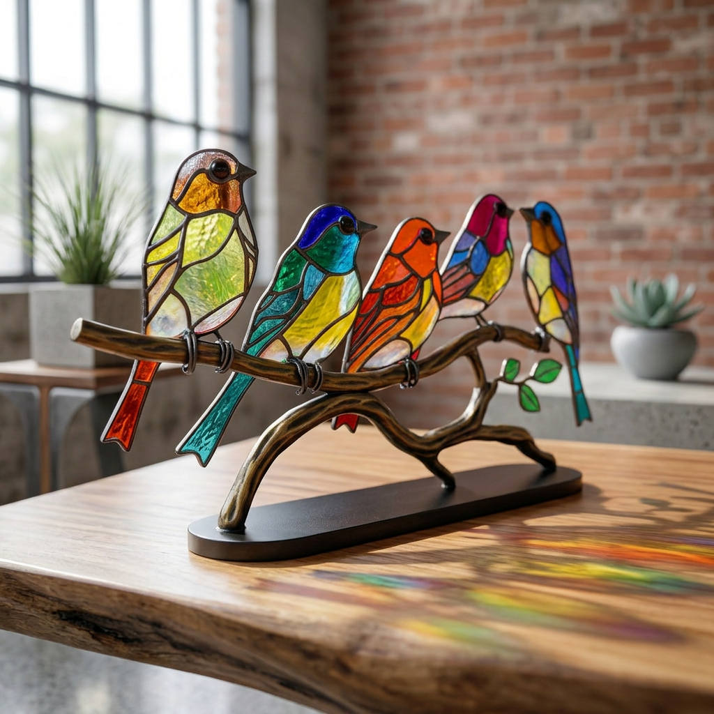 Elara Haus Birds on a Branch Desktop Tabletop Ornament