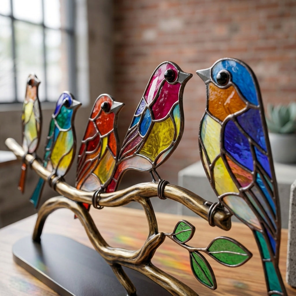 Elara Haus Birds on a Branch Desktop Tabletop Ornament