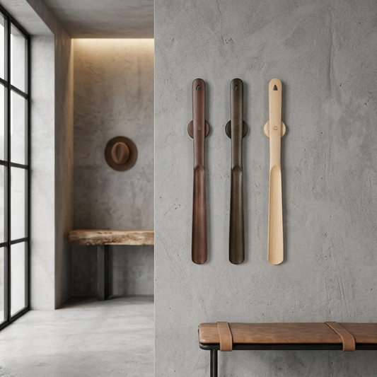 Elara Haus Ergonomic Walnut Magnetic Shoehorn