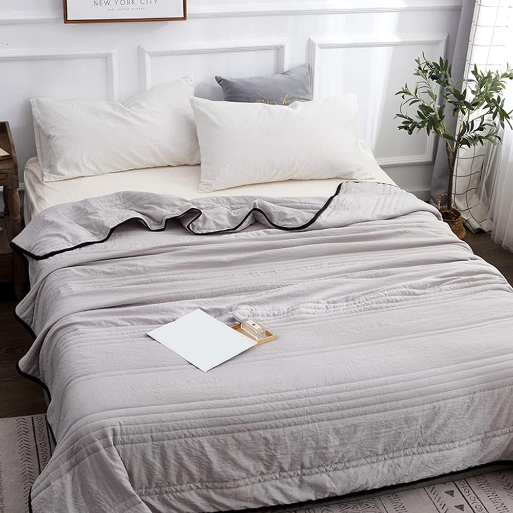 Elara Haus Horizontal Striped Stitching Bed Blanket