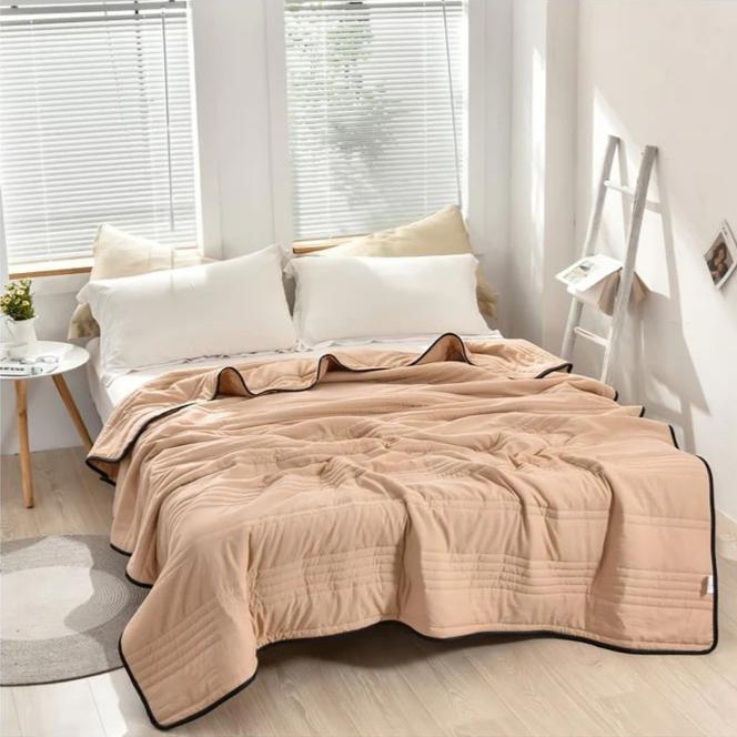 Elara Haus Horizontal Striped Stitching Bed Blanket