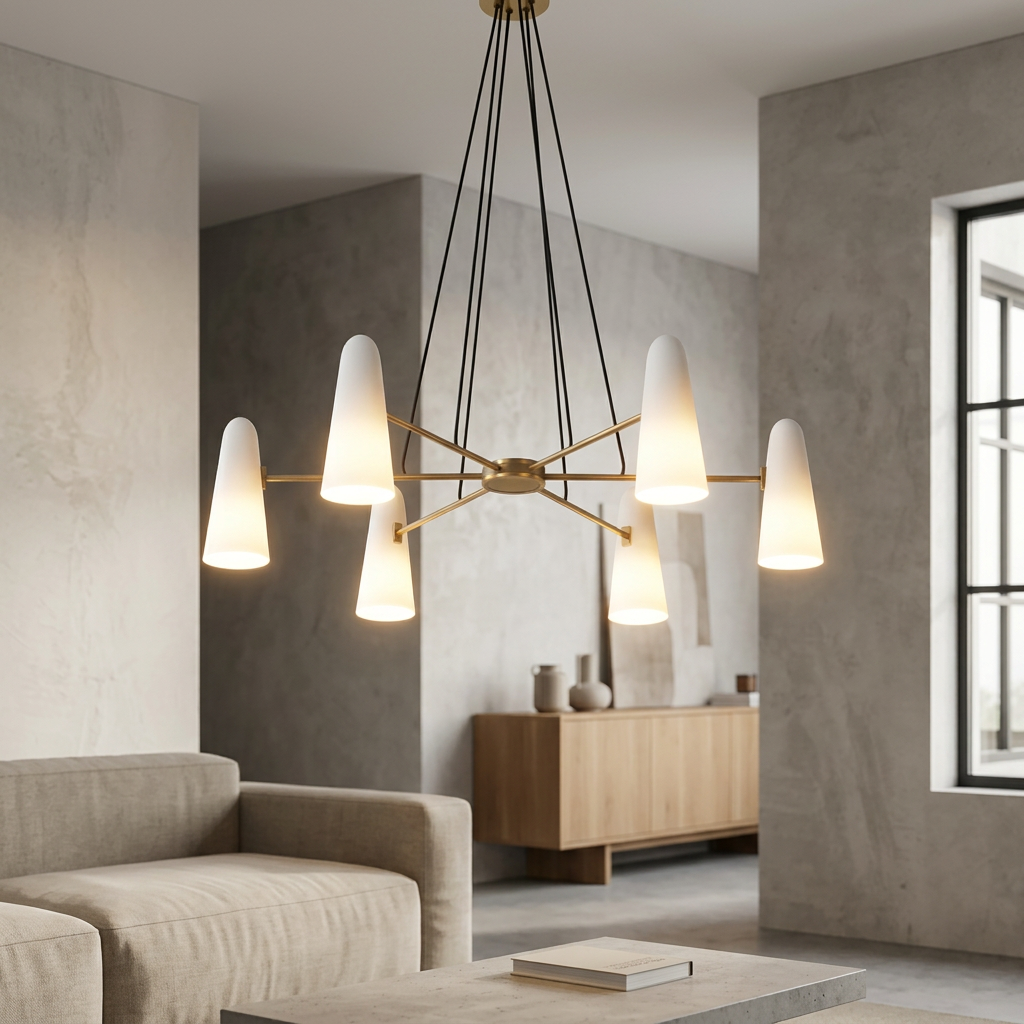 Elara Haus Luxury Banquet Chandelier - Large Opal Glass & Gold Fixture
