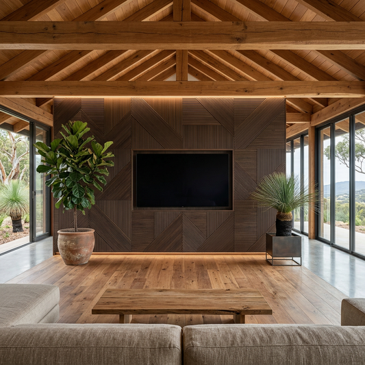 Elara Haus Modern Walnut Monolith – Minimalist Linear Kinetic 3D Panel