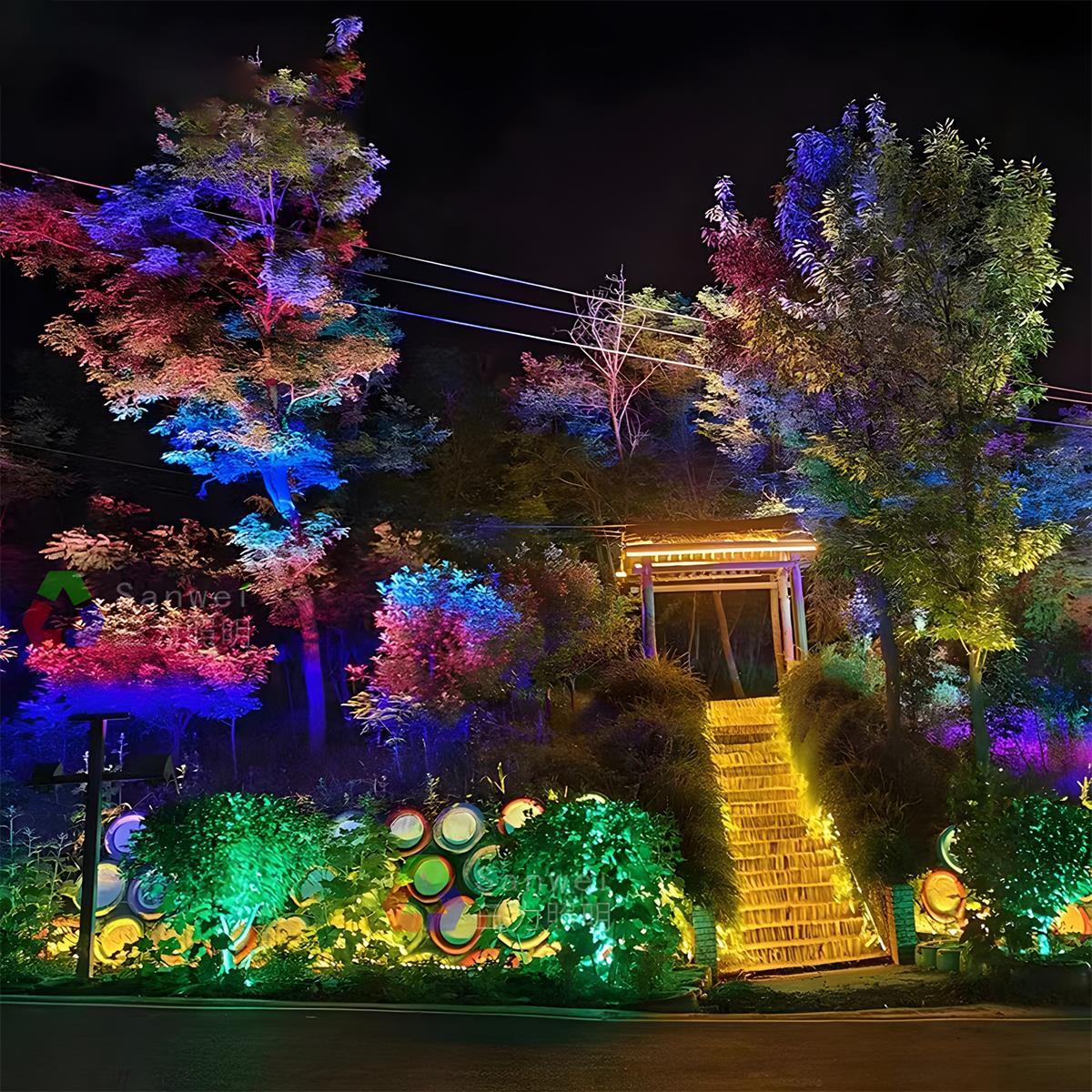 Flyachilles Outdoor Waterproof RGB LED Spot Light Landscape Tree Lighting Multi-purpose 0
