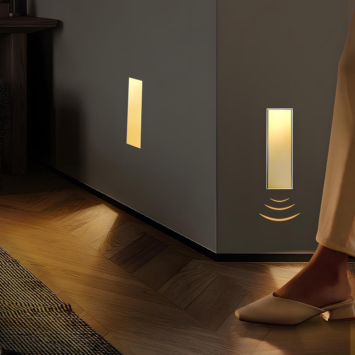 Minimalist Motion Sensor LED Recessed Stairway Lights Step Light 0