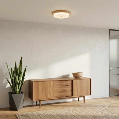 Elara Haus Round Ripple Glass Ceiling Lamp
