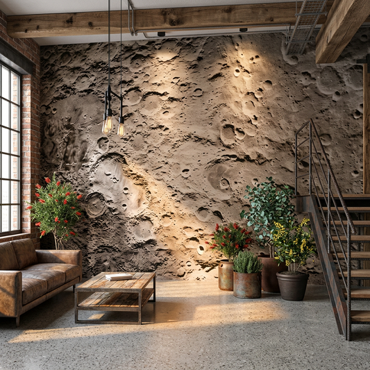 Elara Haus Scandi-Industrial Red-Clay Tectonic Slab – Ambient Textured Rock Art
