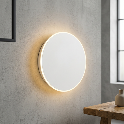 Elara Haus Wall Sconce - Aluminium Round Backlit LED Wall Light
