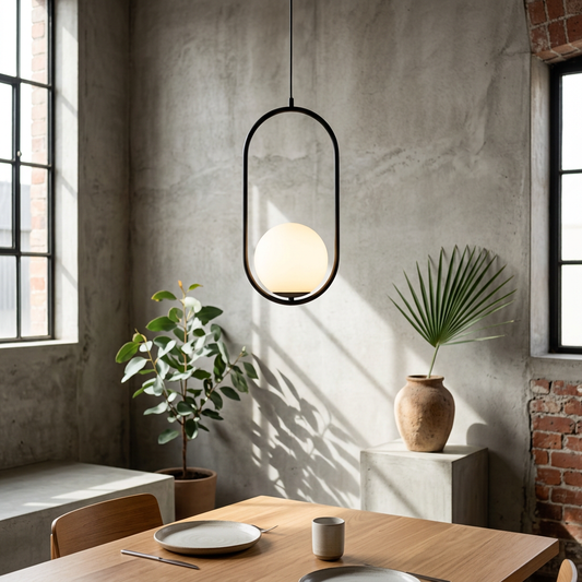 Elara Haus Wireframe Opal Glass Globe Ceiling Light