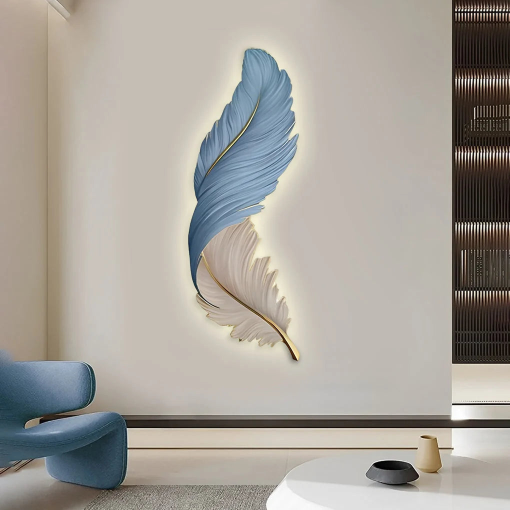 Feather Wall Lamp Modern Luxury Creative LED Art Deco Lamp 7