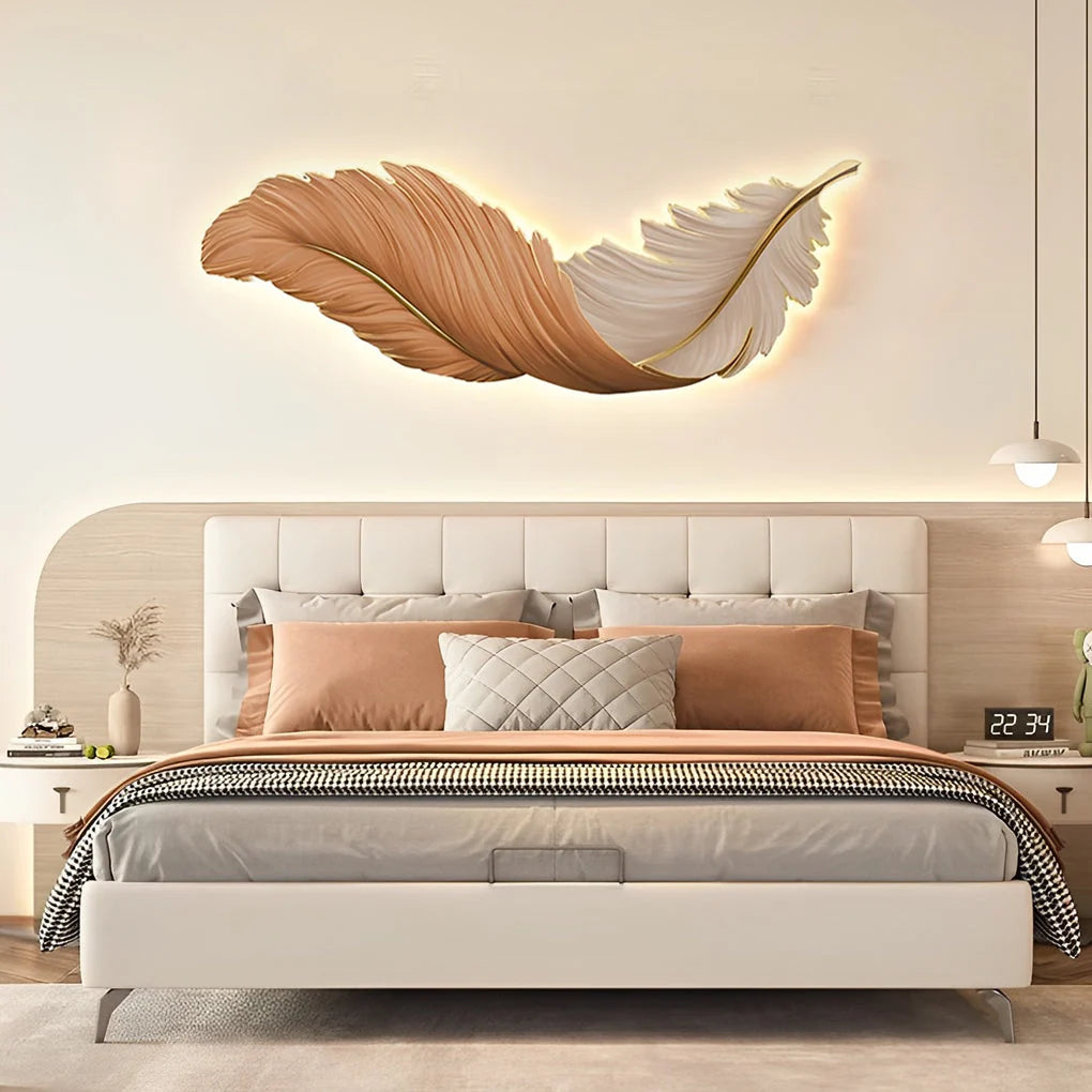 Feather Wall Lamp Modern Luxury Creative LED Art Deco Lamp 9