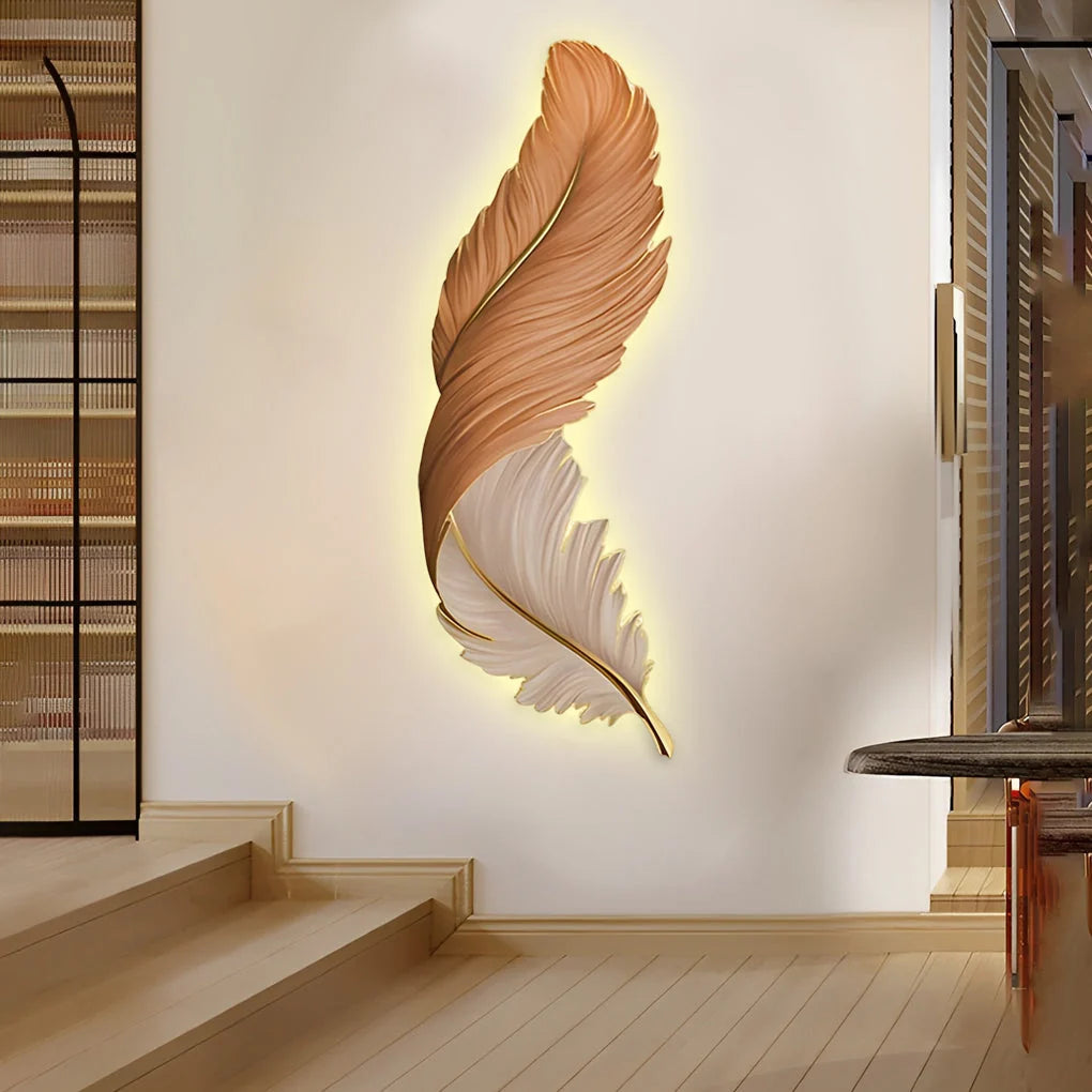 Feather Wall Lamp Modern Luxury Creative LED Art Deco Lamp 12