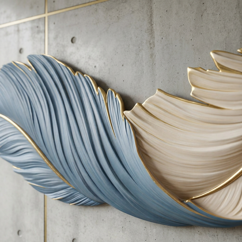 Feather-Shaped Wall Lamp with Backlight