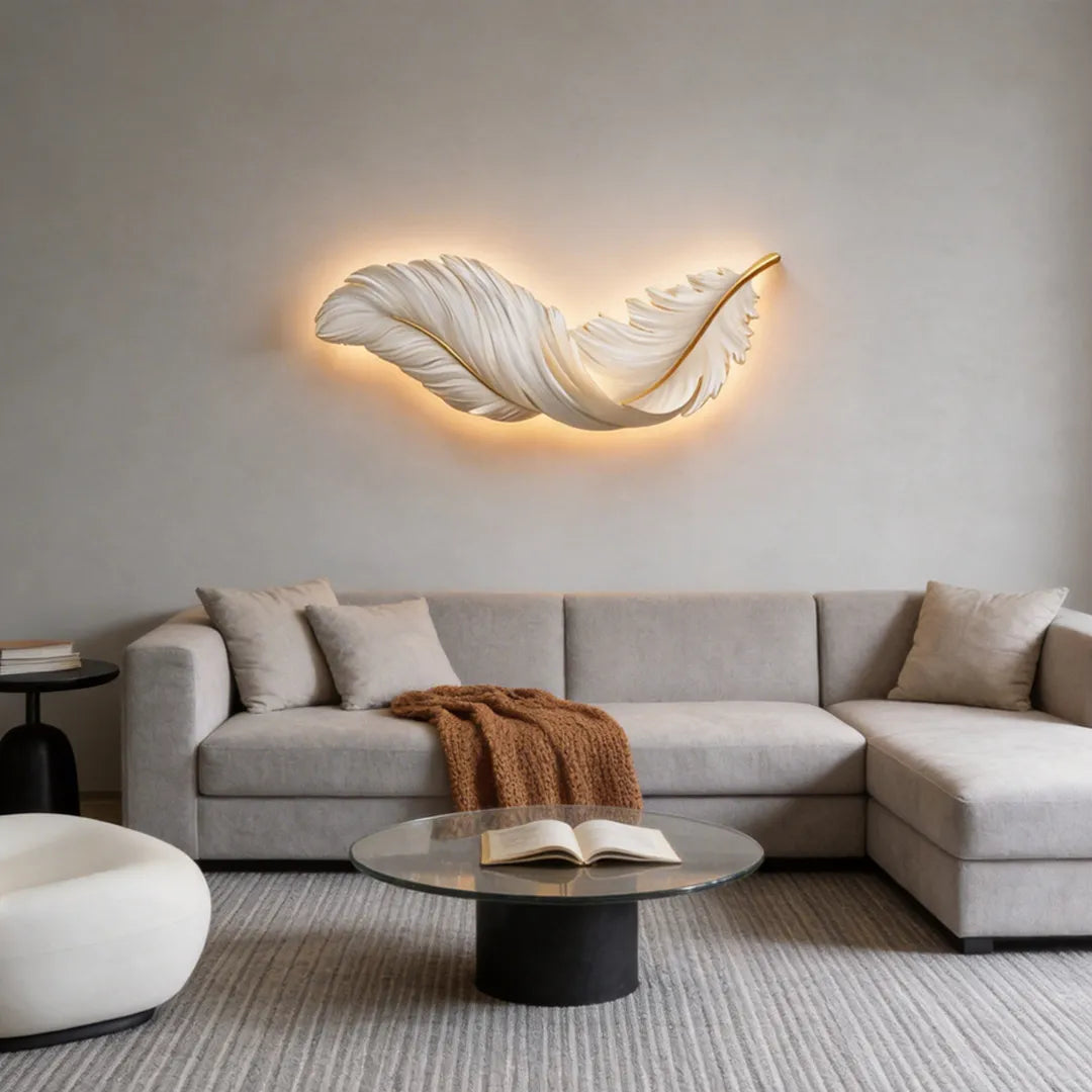 Feather Wall Lamp Modern Luxury Creative LED Art Deco Lamp 3